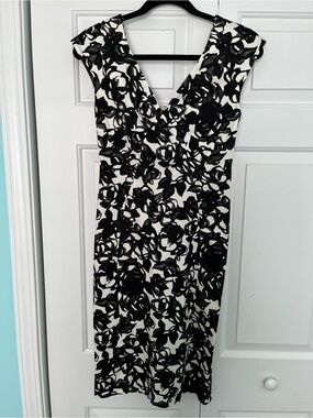 Vintage Samantha Sung Bali Hand Painted Floral Sheath Dress Black Ivory